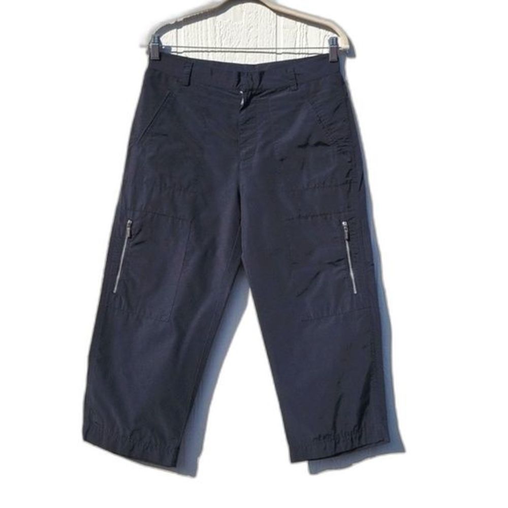 LAUREN by RALPH LAUREN Vintage Capri Cargo Pants Black Zippered Pockets size 6